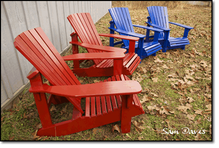 Ozarondack Chairs - An ozark twist on the classic Adirondack Chair, by Sam Davis.